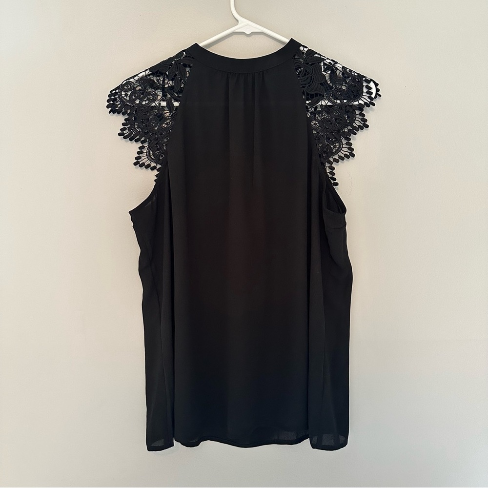 Express Black Crochet-Sleeve Tank Top